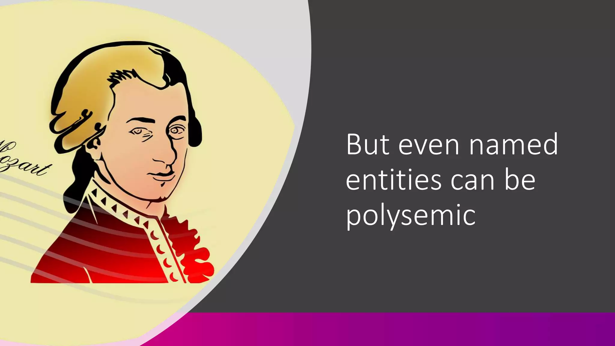 But even named
entities can be
polysemic
 