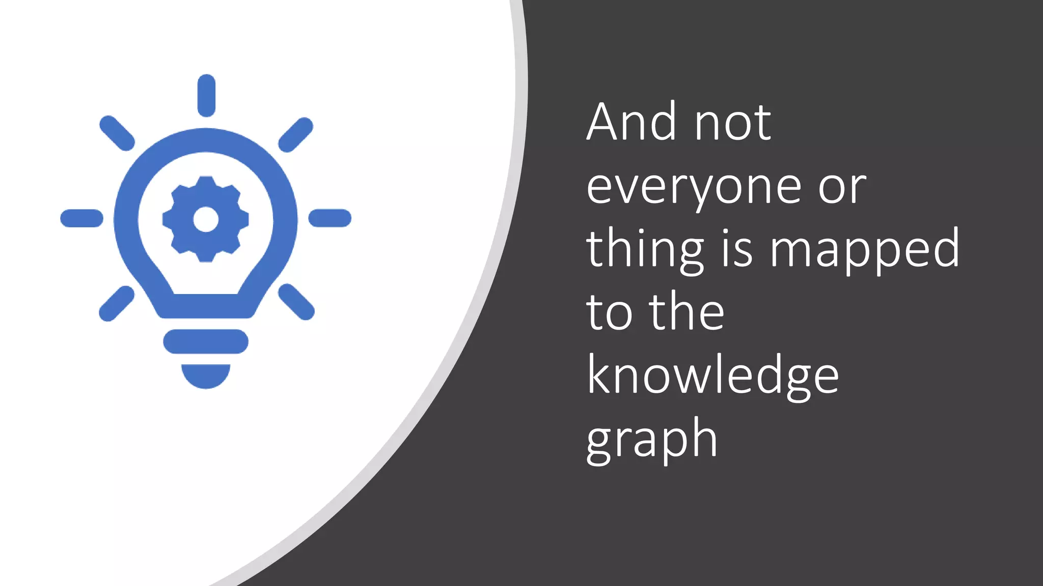 And not
everyone or
thing is mapped
to the
knowledge
graph
 