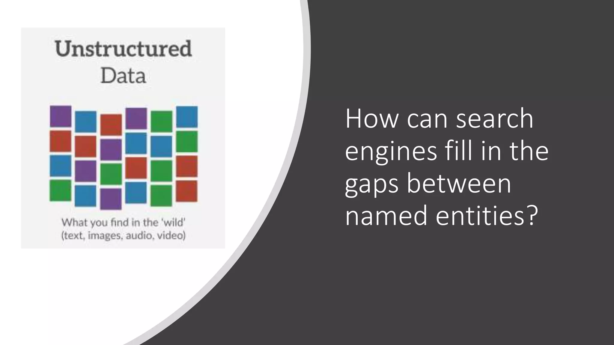 How can search
engines fill in the
gaps between
named entities?
 
