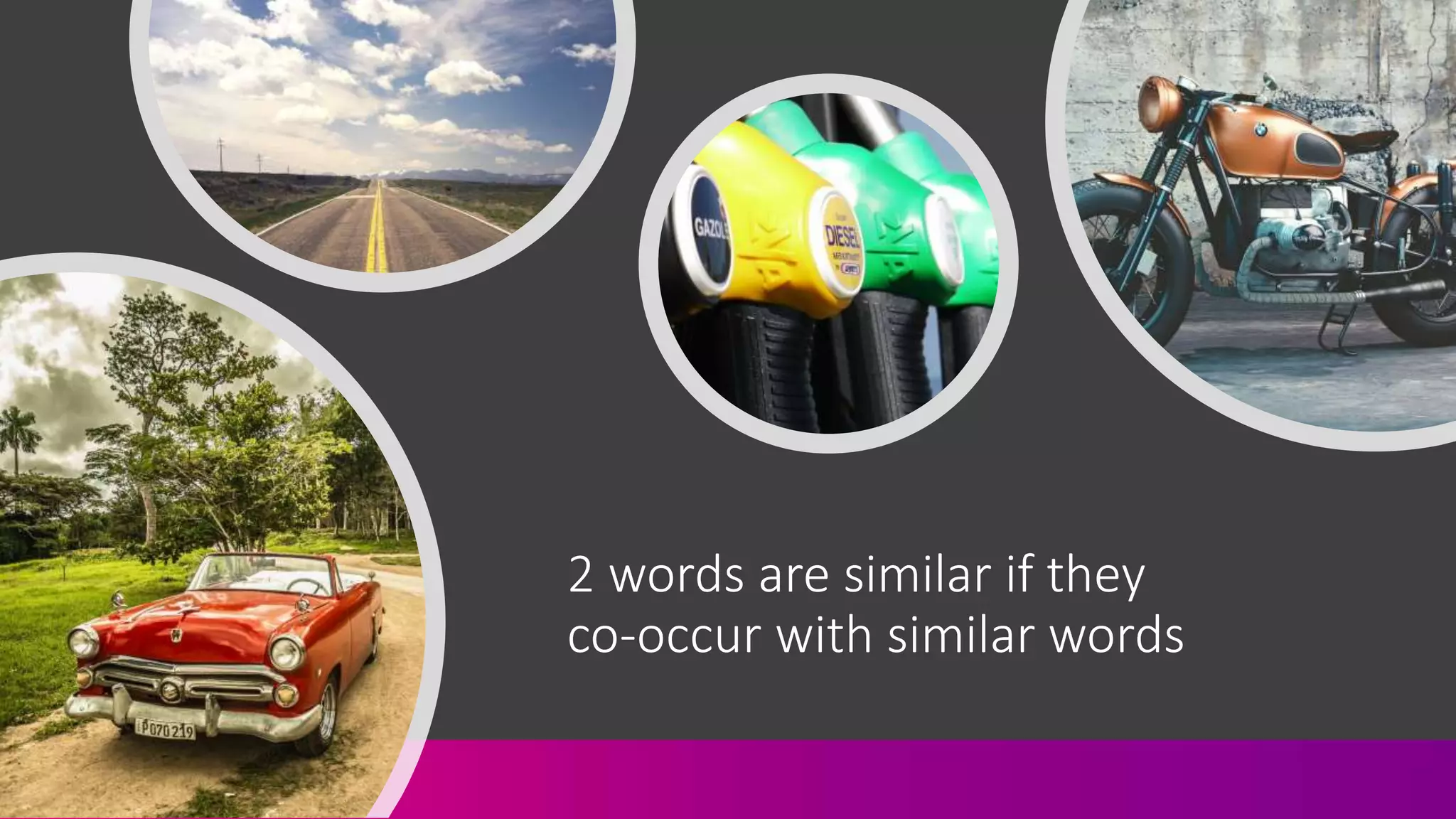 2 words are similar if they
co-occur with similar words
 