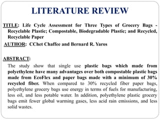 Life cycle assessment of bags final | PPTX