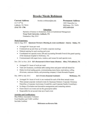Robinson, Brooke-Resume 2016
