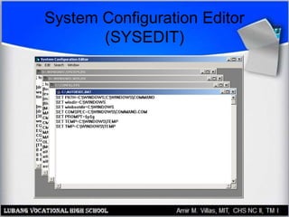 System Configuration Editor
(SYSEDIT)
 