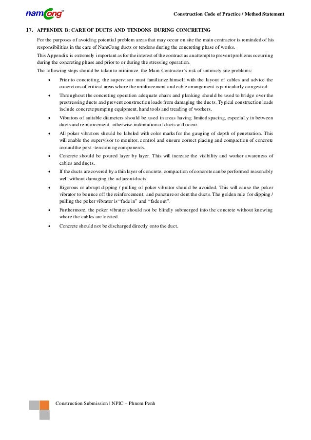 Concrete Repair Method Statement Pdf tryfasr