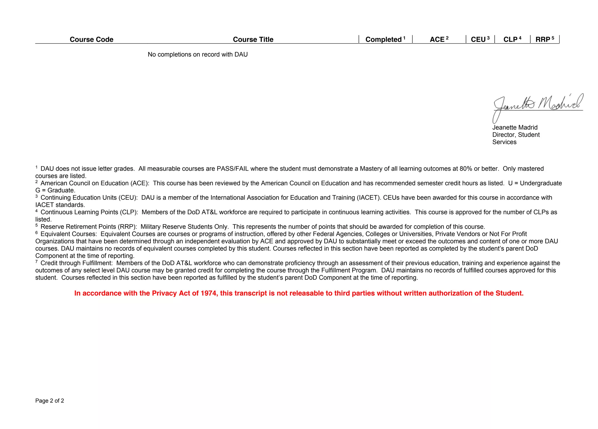 Defense acquisition university transcript ppt