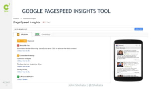 #C3NY 
37 
GOOGLE PAGESPEED INSIGHTS TOOL 
John Shehata | @JShehata 
 