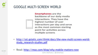 #C3NY 
5 
GOOGLE MULTI-SCREEN WORLD 
• http://ssl.gstatic.com/think/docs/the-new-multi-screen-world-study_ 
research-studi...