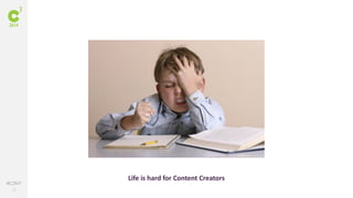 21
#C3NY
Life is hard for Content Creators
 