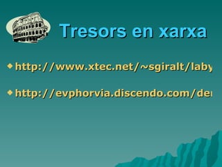 Tresors en xarxa http://www.xtec.net/~sgiralt/labyrinthus/graecia/historie/emporion0.htm   http://evphorvia.discendo.com/demo/ex_grec/emporion/emp1.htm   