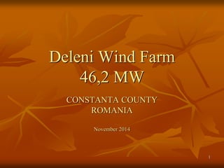 1
Deleni Wind Farm
46,2 MW
CONSTANTA COUNTY
ROMANIA
November 2014
 