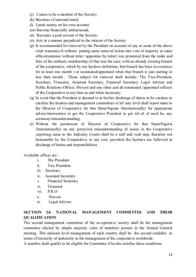NEWEST CONSTITUTION OF CASHVILLE MULTIPURPOSE COOPERATIVE SOCIETY LI…