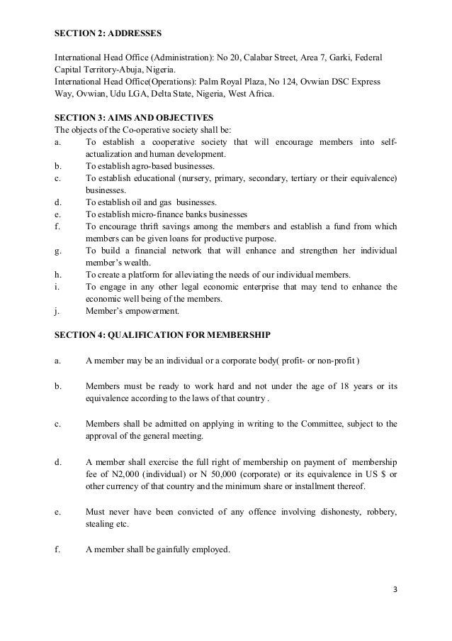 NEWEST CONSTITUTION OF CASHVILLE MULTIPURPOSE COOPERATIVE SOCIETY LI…