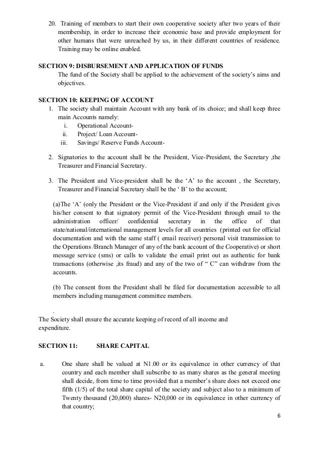 NEWEST CONSTITUTION OF CASHVILLE MULTIPURPOSE COOPERATIVE SOCIETY LI…