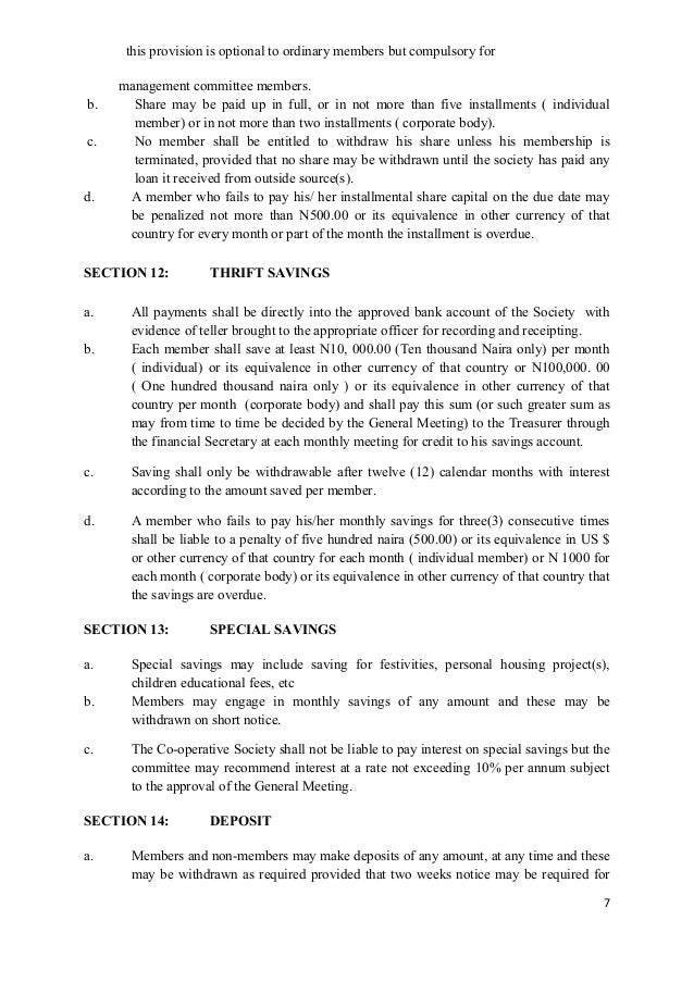 NEWEST CONSTITUTION OF CASHVILLE MULTIPURPOSE COOPERATIVE SOCIETY LI…