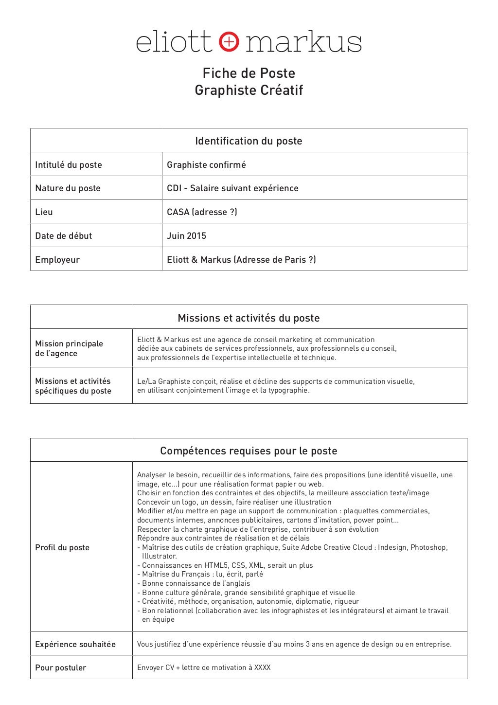 Fiche de Poste Graphiste (1)