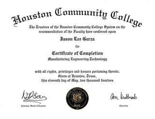 Manufacturing Engineering Technology Certificate