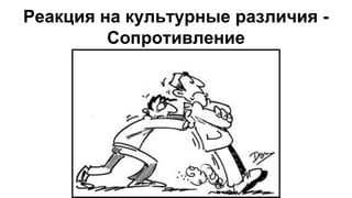 Реакция на культурные различия -
Сoпротивление
 