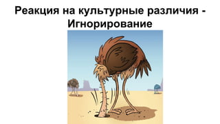 Реакция на культурные различия -
Игнорирование
 