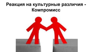 Реакция на культурные различия -
Компромисс
 