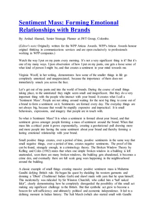 Sentiment Mass by Arshad Ahamed | PDF