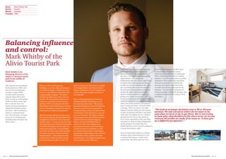 Balancing influence
and control:
Mark Whitby of the
Alivio Tourist Park
Mark Whitby is the
Managing Director of his
family’s 7-hectare tourist
park in the middle of
Canberra.
The business was purchased
by his parents in 1989, and
the site has recently gone
through a major A$9m
revamp which increased
capacity from 500 to 850
beds, as well as a rebranding
under the Alivio name. But
that’s only the start: the
family see great potential to
expand the business across
Australia: “We’re looking to
make it a national brand -
over 30 to 40 years we hope
to buy 10 or 15 properties,
branding them all under the
Alivio name.”
When you have such long-term
ambitions, it can be a huge advantage to
be a family business. As Mark says, they
work to a very different timeframe from
a typical public company: “We look at
strategic decisions over a 30 or 40 year
horizon. We ask ourselves where do we
want to be, and what we have to do to
get there. We’re not trying to look after
shareholders in the short term, so we can
reinvest all profits we make if we want to.
It does give us a different perspective.”
Mark has run the business for two years
now, but he didn’t go into the family firm
straightaway, and there was no pressure
for him to do so: “I went to university and
then spent five years with the Department
of Health and Ageing, and that gave me
really good experience. It was probably
four years into that career that I decided
I wanted to get more involved with the
family business.” Since then he’s done
a whole host of roles, but there was no
formal development plan as such –“It
kind of evolved over time. But as a family,
we strongly believe that there’s no such
thing as entitlement: if you’re going to get
a job in the family company you have to
earn that job.”
Now, as Managing Director, Mark sees
‘professionalising’ the business as one
his most important tasks: “My parents’
generation worked very hard to build the
business, and I’m the next generation
coming through, trying to professionalise
it and bring it to the next level, so we can
go on to new goals. The biggest changes
in that respect have been in how we deal
with the finances and the budgeting.
That’s a lot more formalised than it
used to be. We’re also looking at our
governance structure, and at setting up
a board or advisory committee, as well
as a family charter which would help us
manage how relationships work, and how
shareholders work, and how everyone
communicates. It’s a bigger business now,
and we need to treat it like one.”
There have been other, more personal,
challenges too, as the business has
transferred from one generation to
the next: “The main issue is managing
expectations – I’m young and
enthusiastic and very driven, and I have
to square that with my parents’ goals,
so that we can run a business that gives
me everything that I want to aspire for
but also gives them comfort and safety
as they get older, knowing that what
they’ve worked so hard to create isn’t
going to be risked. In practice, that
meant spending time defining our roles,
understanding who was responsible for
what, how much control I was going to
have to make decisions, all those kinds
of things. What we want is the right
balance between influence and control,
so that my parents still have a say about
what type of company we are, without
getting into the day-to-day detail on
every issue, especially as they get older
and aren’t so close to what’s happening
on the ground. It’s a hard mix, in a
family business, but it’s worth working at
it to get that balance right.”
As in so many other aspects of a family
business, good communication is vital
to achieve this balance: “It all comes
back to that. My father and I are very
direct communicators – we don’t tend
to beat around the bush too much –
which has its benefits and its challenges.
That’s something that helps in a family
business - it can be a bit harder in a public
company to have really open and frank
discussions and still see someone the
next day. But what’s important is that
we both want the best outcome for the
business. I see myself as a protector of
what my parents achieved in the past, and
a visionary for what we’re trying to do in
the future.”
“We look at strategic decisions over a 30 or 40 year
horizon. We ask ourselves where do we want to be,
and what we have to do to get there. We’re not trying
to look after shareholders in the short term, so we can
reinvest all profits we make if we want to. It does give
us a different perspective.”
Name Mark Whitby, MD
Sector Tourism
Market Australia
Founded 1989
Next Generation Survey 2014 Page 23Page 22 Next Generation Survey 2014
 