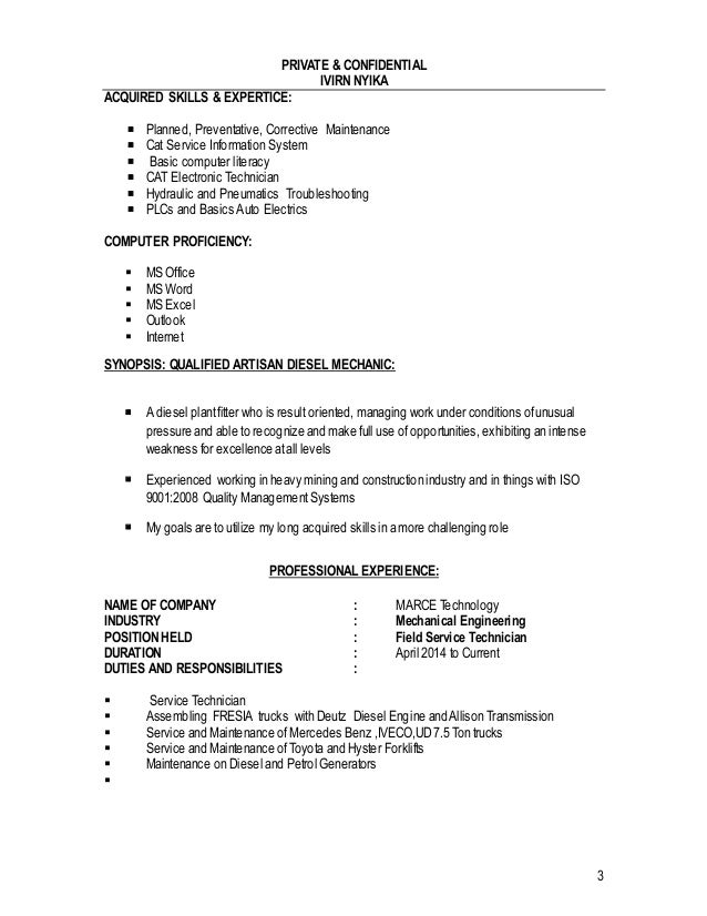 acquired skills resumes