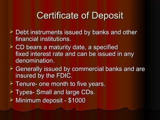Fixed Income and Money Market Instu_Final | PPT