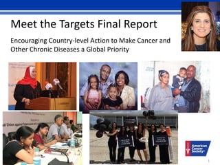 Meet the Targets Final Report
Encouraging Country-level Action to Make Cancer and
Other Chronic Diseases a Global Priority
1
 