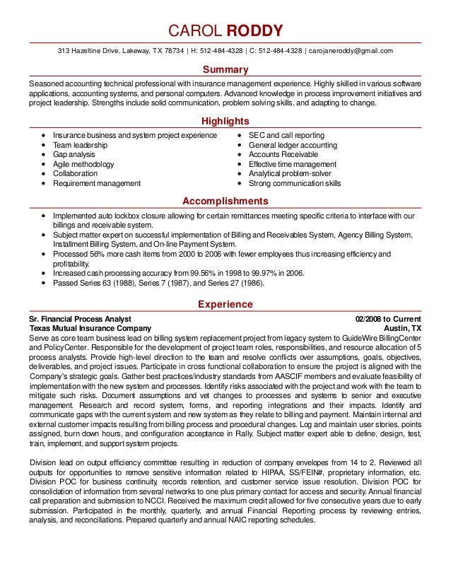 resume paragraph form