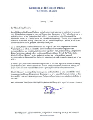 Letter of Rec-- Fred Ferguson, Legislative Director, Rob Bishop-2