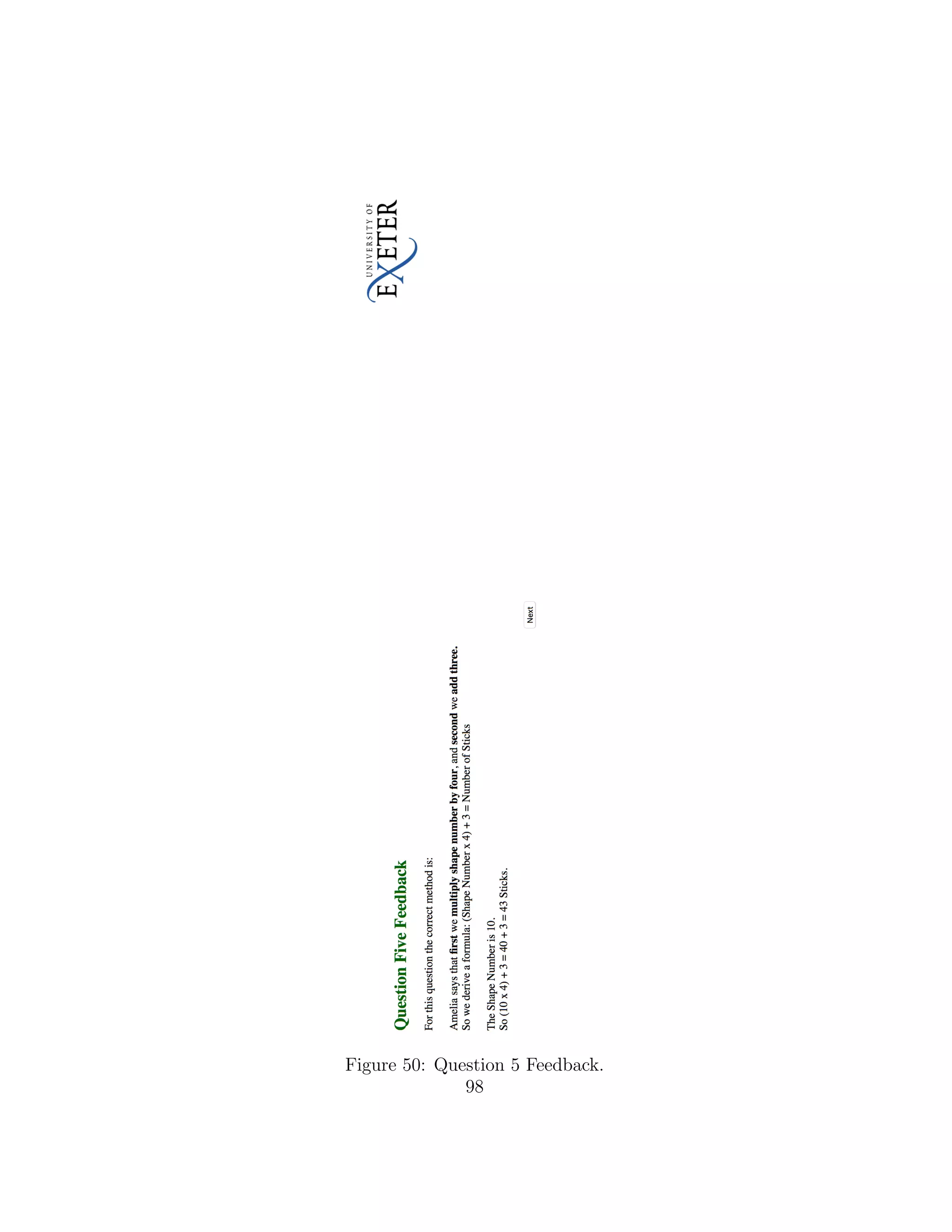 Figure 50: Question 5 Feedback.
98
 