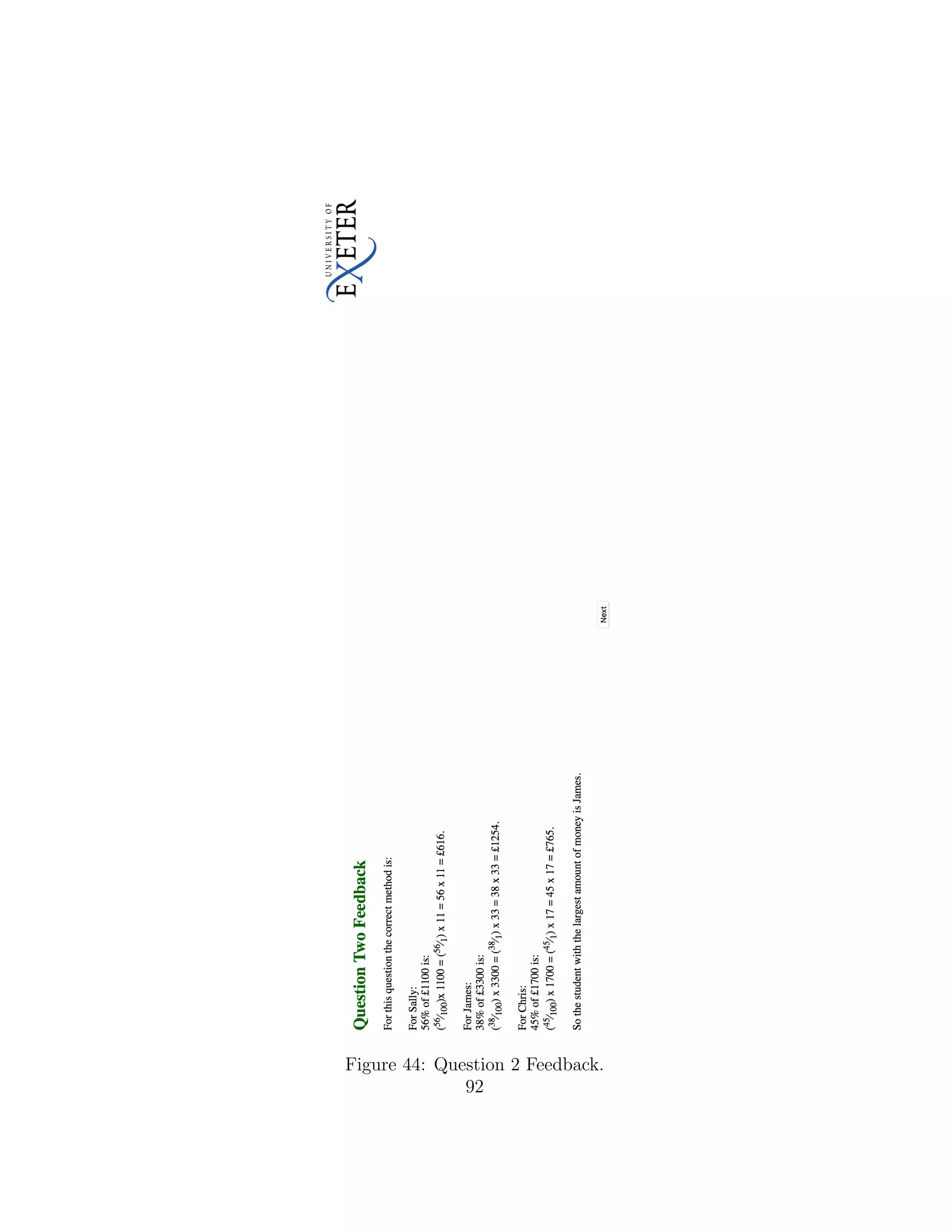 Figure 44: Question 2 Feedback.
92
 