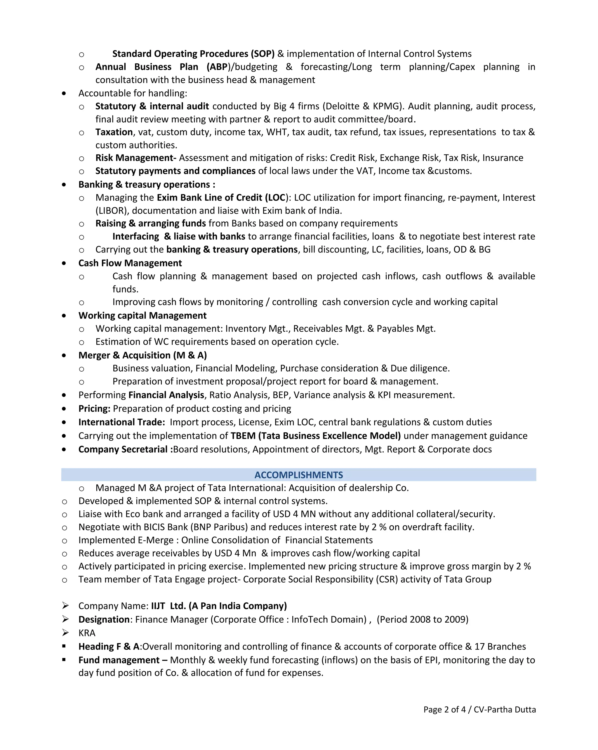 Partha Dutta9 -CV (RS) G | DOC
