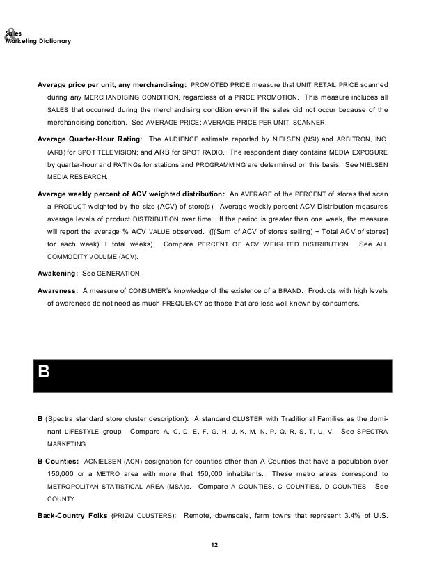 Sales And Markeing Glossary Dictionary By Jon Cameron