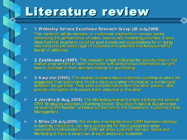 Literature review about customer service