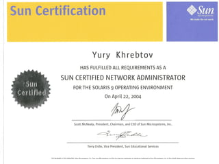 Sun Certified Network Administrator Solaris 9