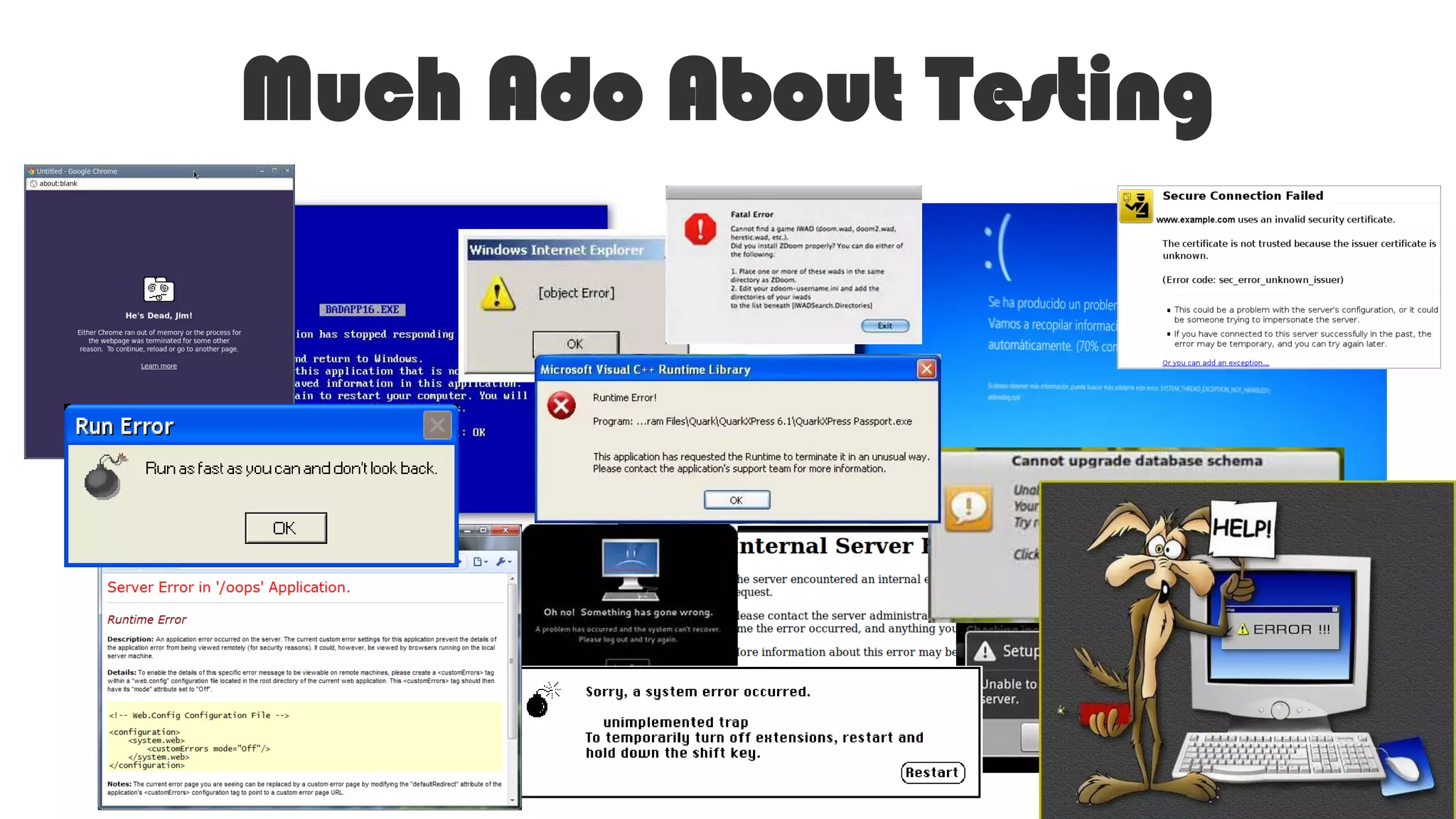 Much Ado About Testing
 