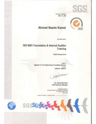 ISO 9001- 2008 COURSE SGS