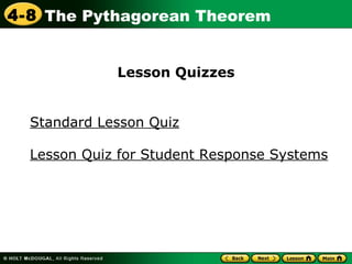 Standard Lesson Quiz Lesson Quizzes Lesson Quiz for Student Response Systems 