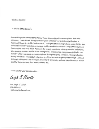 Leigh Martin Recommendation Letter