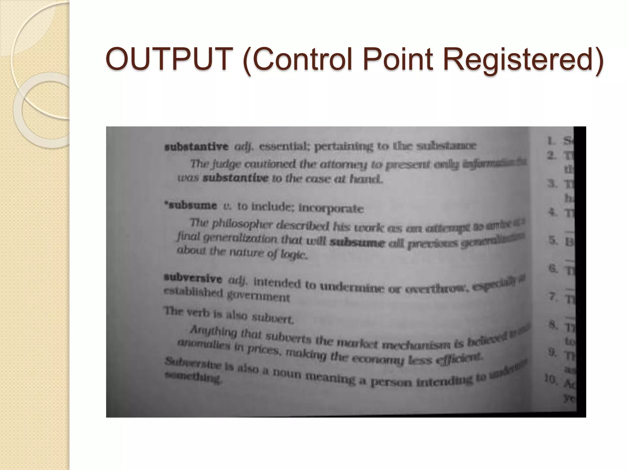 OUTPUT (Control Point Registered)
 