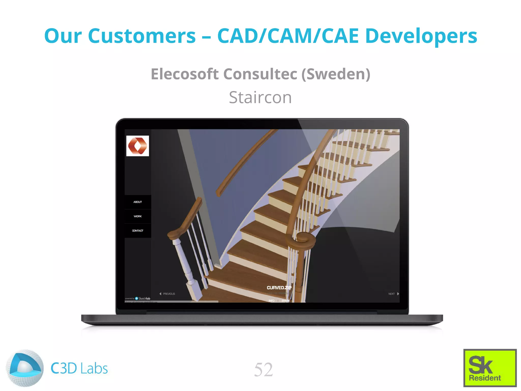 Elecosoft Consultec (Sweden)
Staircon
52
Our Customers – CAD/CAM/CAE Developers
 