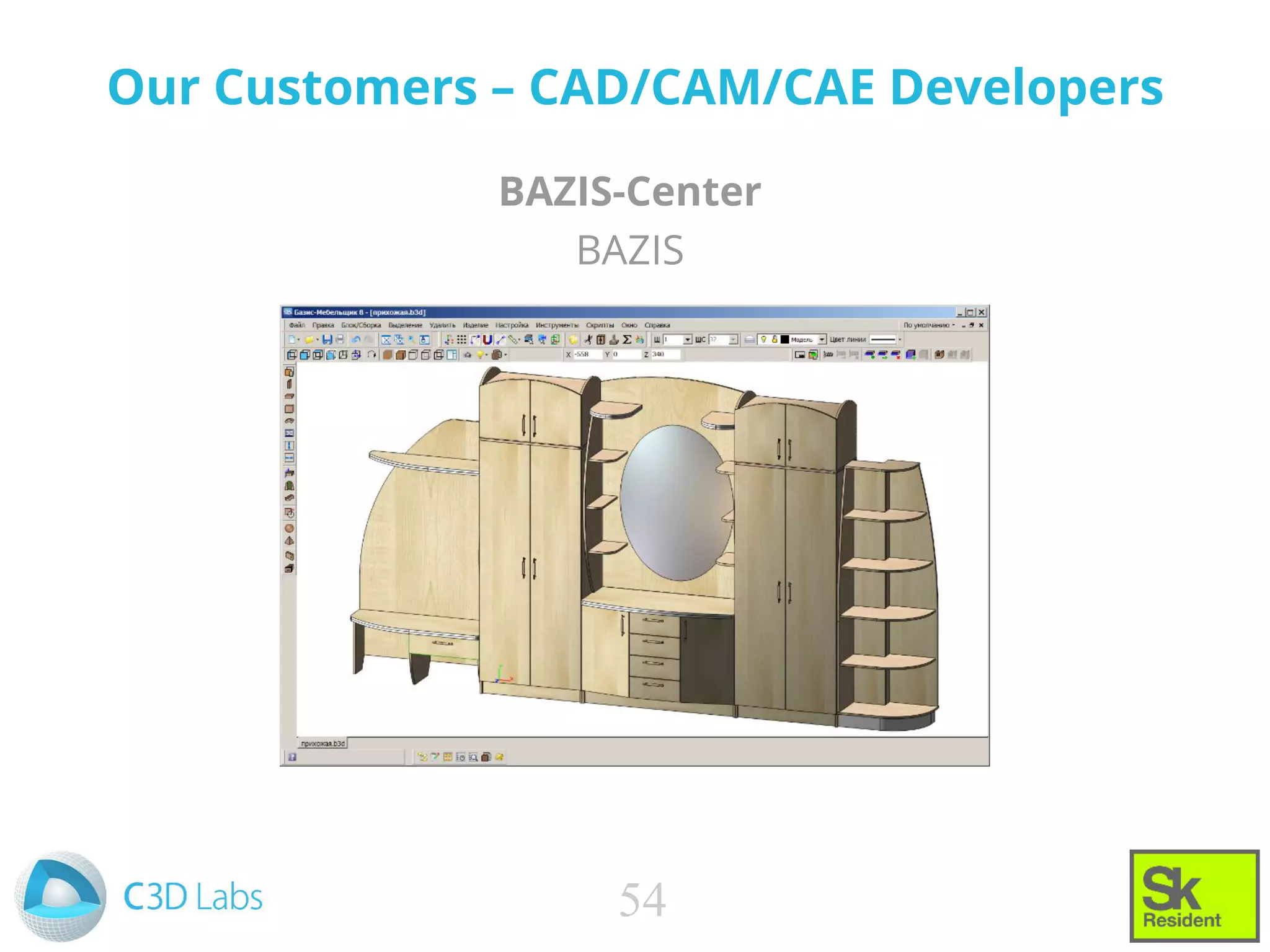 Our Customers – CAD/CAM/CAE Developers
BAZIS-Center
BAZIS
54
 