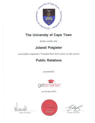 PR Certificate