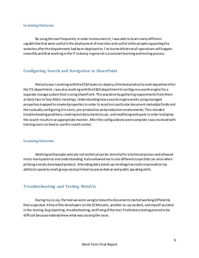 Work sample example picture