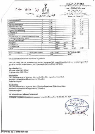 High School and Pre-University Transcript and Degree
