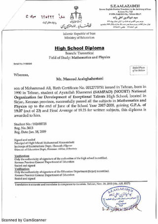 High School and Pre-University Transcript and Degree