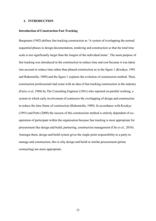Academic paper and supporting document on fast track construction (1) | PDF