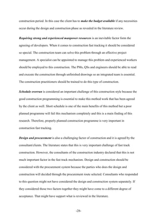 Academic paper and supporting document on fast track construction (1) | PDF