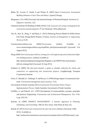 Academic paper and supporting document on fast track construction (1) | PDF